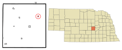 Location of Cushing, Nebraska