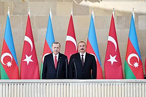 Ilham Aliyev and Recep Tayyip Erdogan attended the parade dedicated to 100th anniversary of liberation of Baku 01