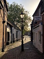 Intersection between Northcroft Street, Northbrook Street and Bridge Street in Newbury, UK