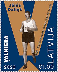 Jānis Daliņš 2020 stamp of Latvia