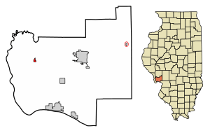 Location of Fieldon in Jersey County, Illinois.