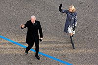 Joe and Jill Biden in the inaugural parade 2013