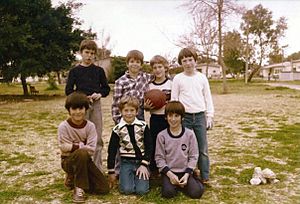 Kibbutz boys with a football