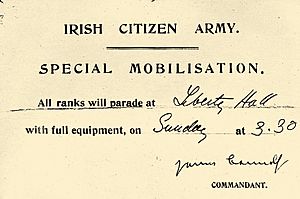 Lieutenant James McCormack. Irish Citizen's Army Mobilization Card