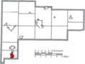 Map of Auglaize County Ohio Highlighting Minster Village