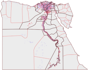Map of Egyptian Administrative Levels (Level 1-3)