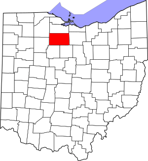 Map of Ohio highlighting Seneca County