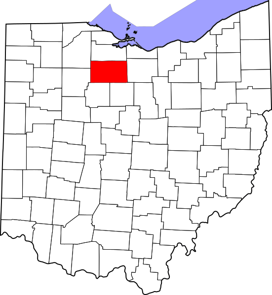 Image Map of Ohio highlighting Seneca County
