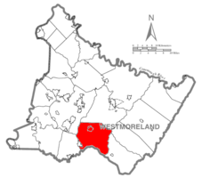 Map of Westmoreland County, Pennsylvania Highlighting Mount Pleasnt Township