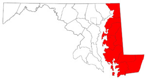 Maryland Eastern Shore counties.
