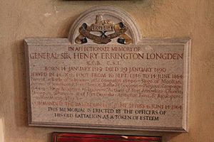Memorial to General Sir Henry Errington Longden, Lincolnshire Chapel, Lincoln Cathedral