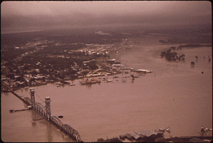Morgan City Louisiana Aerial 1973 Flood
