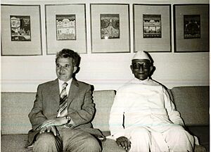 Nicolae Ceaușescu and Morarji Desai in Delhi