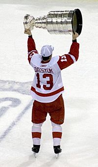 Pavel Datsyuk with Stanley Cup