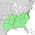 Quercus stellata range map 1