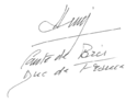 Henri d'Orléans's signature