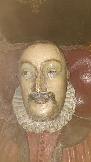 Effigy of Sir Anthony Benn from his memorial tomb