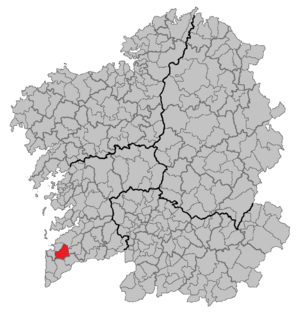Location of Gondomar within Galicia