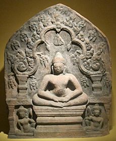 Stele with seated Buddha from Cambodia or northeast Thailand, Khmer, 12th century, sandstone, HAA