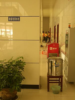 VM 5557 hot water dispenser inside the Lanzhou Bus Station