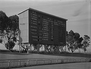 WACA scoreboard W.A. vs Victoria, 21 Dec. 1953