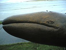 Whale Statue in Cannon Beach