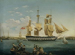 William Anderson (1757-1837) - HMS 'Duncan' at Mahon - BHC3297 - Royal Museums Greenwich.jpg
