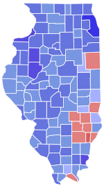 2004 United States Senate election in Illinois results map by county