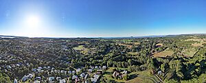 Aerial panorama of Maleny facing the hinterland. 2023