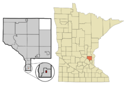 Location of the city of Hilltopwithin Anoka County, Minnesota