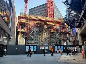 Arch construction for South Station Tower, September 2022