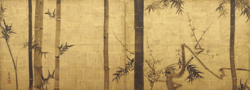 Bamboo and plum tree