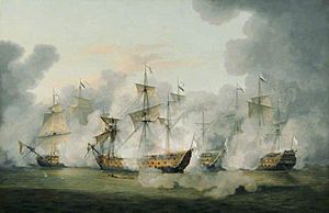 Bataille de la Martinique en 1780 vue par le peintre Thomas Luny