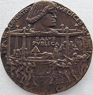 Bertoldo di giovanni, medaglia della congiura dei pazzi (lorenzo), 1478
