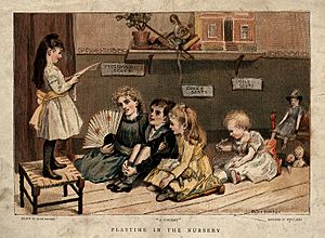 Children playing in their nursery; performing at and attendi Wellcome V0010800