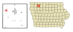 Location of Everly, Iowa