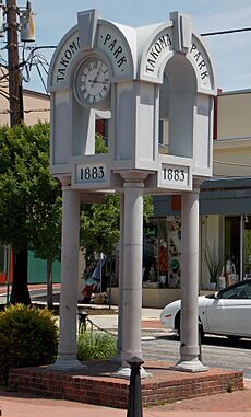 Clock tower in Ward Sinclair Plaza - Takoma Park
