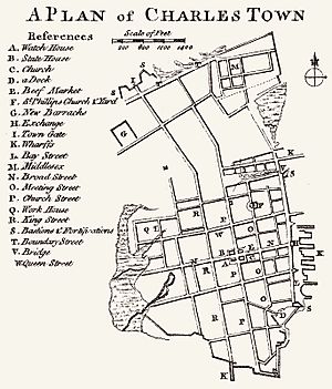 Cook, James — 1773 Map of Charles Town