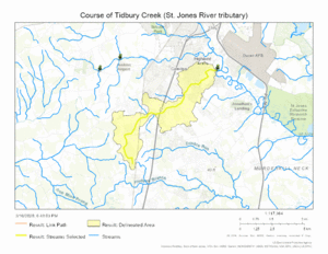 Course of Tidbury Creek (St. Jones River tributary)
