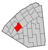 Map highlighting De Kalb's location within St. Lawrence County.