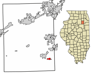 Location of South Wilmington in Grundy County, Illinois.