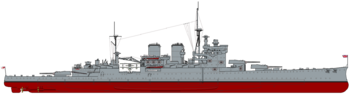 HMS Renown (1939) profile drawing