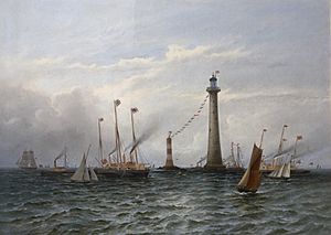 Henry A. Luscombe - The Opening of the New Eddystone Lighthouse by HRH The Duke of Edinburgh, 18 May 1882 PLYMG.1920.250