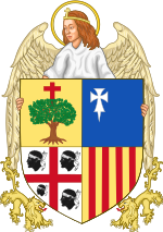 Historic Coat of Arms of Aragon Angel Supporter Version