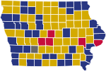 Iowa Republican Presidential Caucuses Election Results by County, 2016