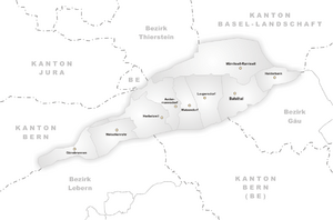 Karte Gemeinden des Bezirks Thal