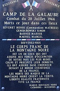 Mémorial au Corps franc de la Montagne Noire