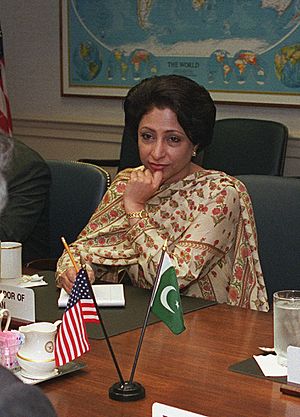 Maleeha Lodhi, Pakistan-US talks 2001.jpg
