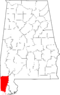 Map of Alabama highlighting Mobile County.svg