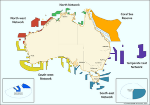 Map of Australia's Commonwealth marine reserve networks